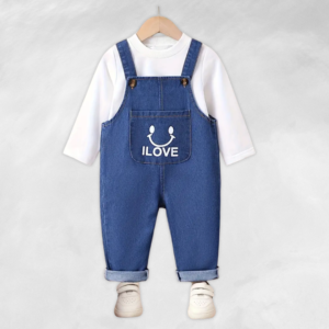 BLUE DENIM SUIT FOR BABY GIRL