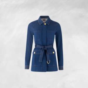 TAILORED BELTED DENIM SHIRT