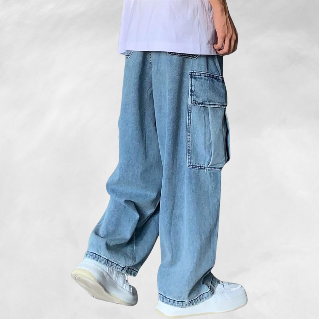 OVERSIZED DENIM CARGO JEANS