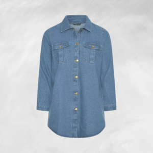 CASUAL LIGHT-WASH DENIM SHIRT