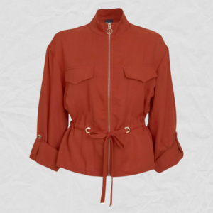 Refresh your everyday wardrobe with this women's drawstring utility jacket, designed to blend effortless style with practical functionality. Crafted from lightweight, breathable fabric, this jacket features a full front zipper, stand-up collar, and adjustable drawstring waist that creates a flattering, customizable fit. Designed with stylish flap chest pockets, roll-up sleeves with button tabs, and a relaxed silhouette, it transitions seamlessly from casual outings to work, travel, and weekend adventures. The lightweight construction makes it perfect for layering over your favorite tops in spring, autumn, or cool summer evenings. Pair it with jeans, leggings, or trousers for a chic, versatile look that's both comfortable and timeless.